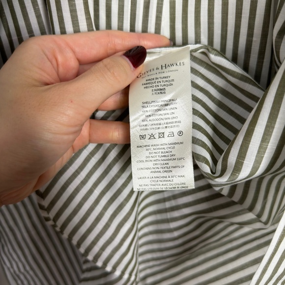 GIEVES & HAWKES Cotton Linen Striped Shirt - Picture 8 of 8